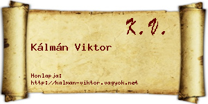 Kálmán Viktor névjegykártya