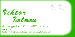 viktor kalman business card